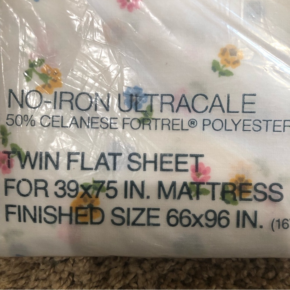 WAMSUTTA/ vintage / NEW/country flower/ Twin flat sheet/ 180 Ct. Percale - Picture 4 of 7